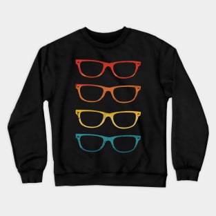 Vintage Retro Sunset Hipster Glasses Crewneck Sweatshirt